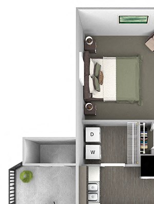 Cheswyck at Ballantyne Apartments - A2 (Appleton) - 1 bedroom and 1 bath - 3D floor plan Cheswyck at Ballantyne Apartments - A2 (Appleton) - 1 bedroom and 1 bath - 3D floor plan